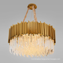 Postmodern lustre European Style Led crystal gold chandelier for hotel living room